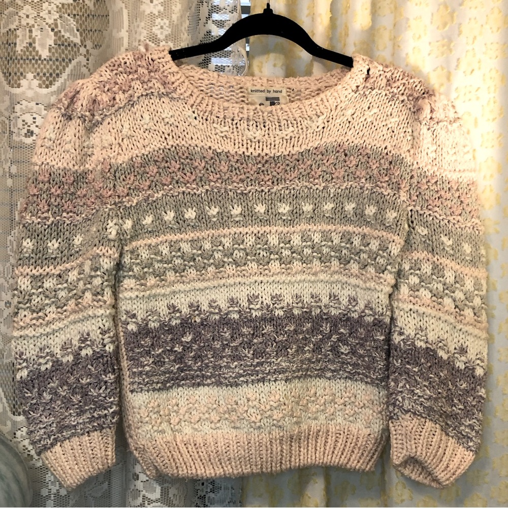 Vintage Pink Pastel Hand Knit Sweater